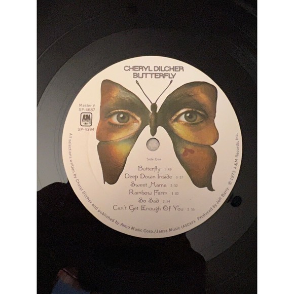 Cheryl Dilcher Butterfly LP 1973 A&M SP-4687 SP 4394 Gatefold Die Cut Lyrics EX - Picture 8 of 10